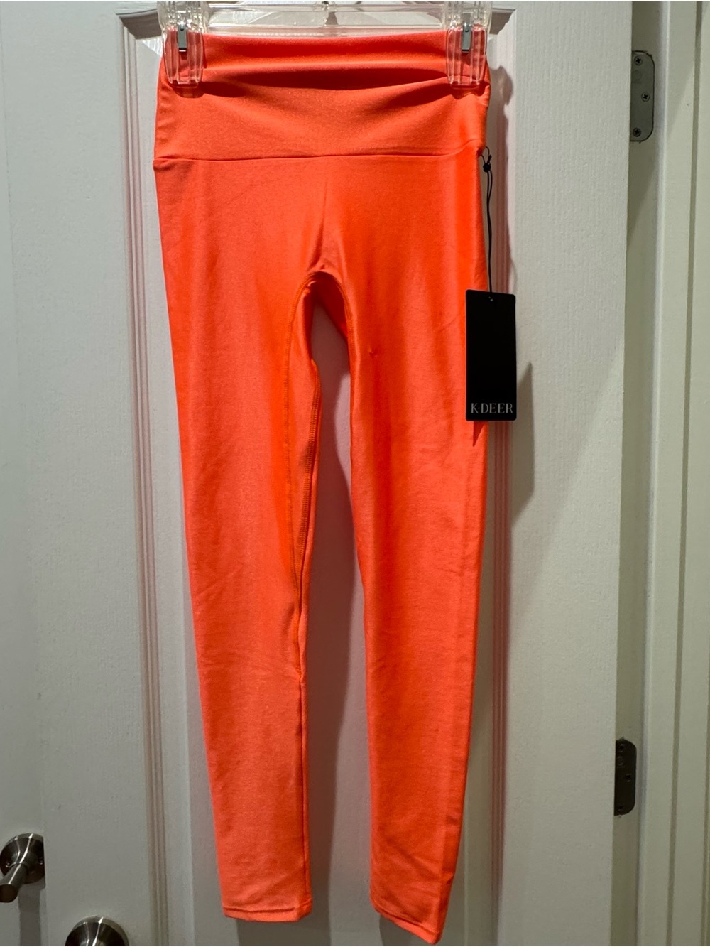 K-DEER Sneaker Hi Luxe Leggings in Bright Neon Orange